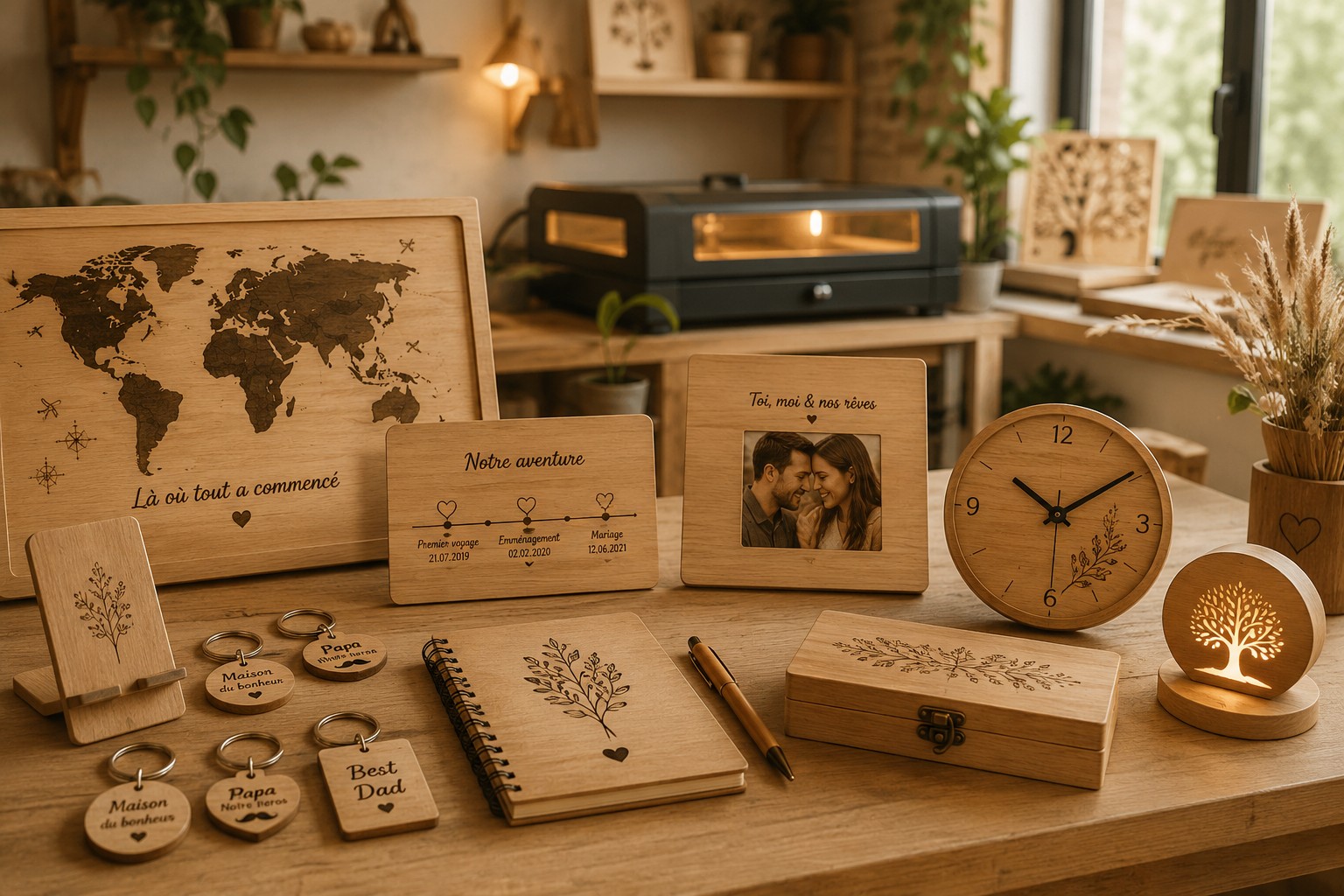 Exemple de réalisation bois et laser CREAFAMAX