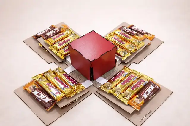 Boîte Chocolat Croix Bois - création artisanale CREAFAMAX