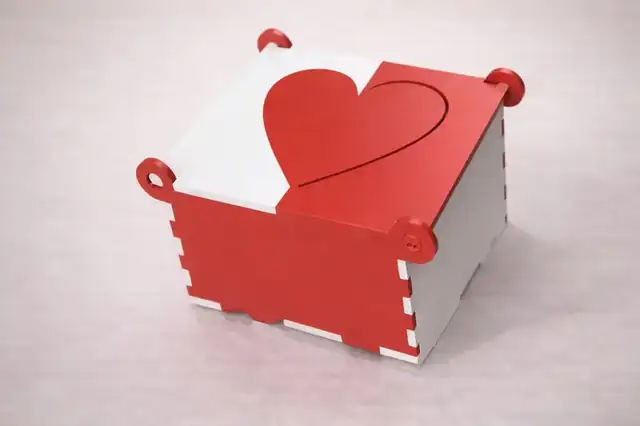 Boîte Cœur Valentin Bois - création artisanale CREAFAMAX
