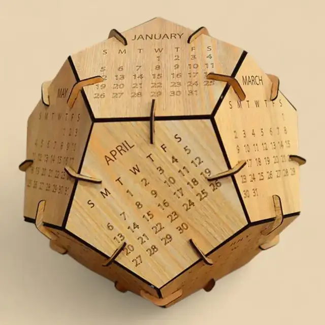 Calendrier 2026 Ballon Bois - création artisanale CREAFAMAX