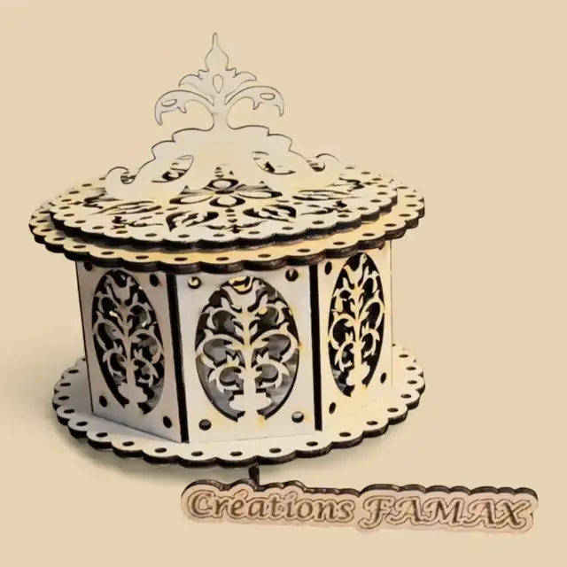 Coffret Fleur De Lys Bois - création artisanale CREAFAMAX