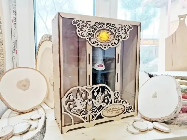 Coffret Vin Mariage Bois - création artisanale CREAFAMAX