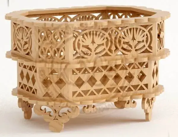 Corbeille Decorative Ornement Bois - création artisanale CREAFAMAX