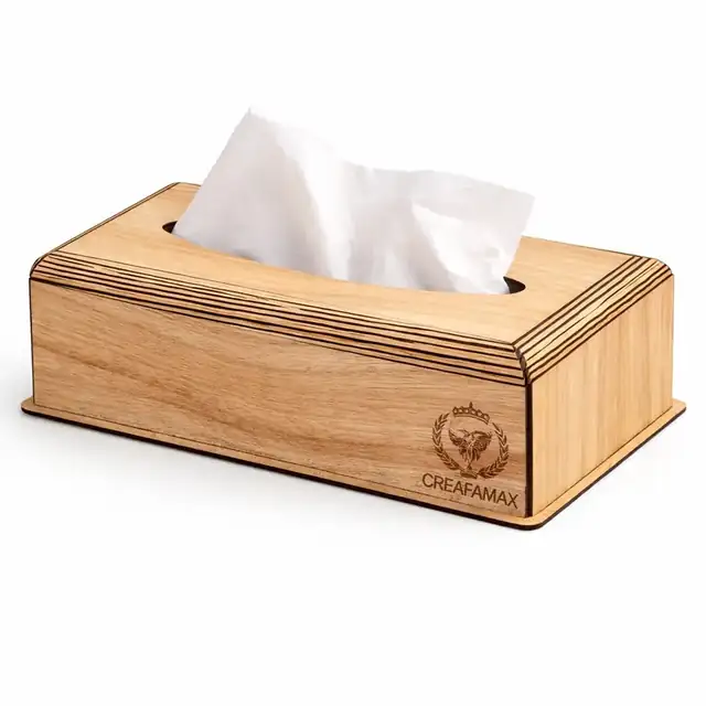 Boîte Mouchoirs Rectangle Moderne Bois - création artisanale CREAFAMAX