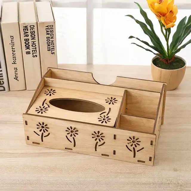 Organisateur Maison Boîte Mouchoirs Fleurs - création artisanale CREAFAMAX