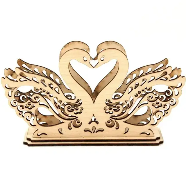 Porte Serviettes Cygnes Romantique Bois - création artisanale CREAFAMAX