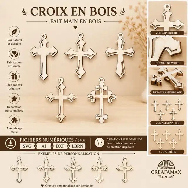 Croix Bois Lot — création artisanale CREAFAMAX