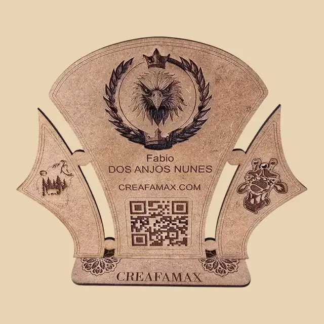 Trophee Entreprise QR Code Bois - création artisanale CREAFAMAX
