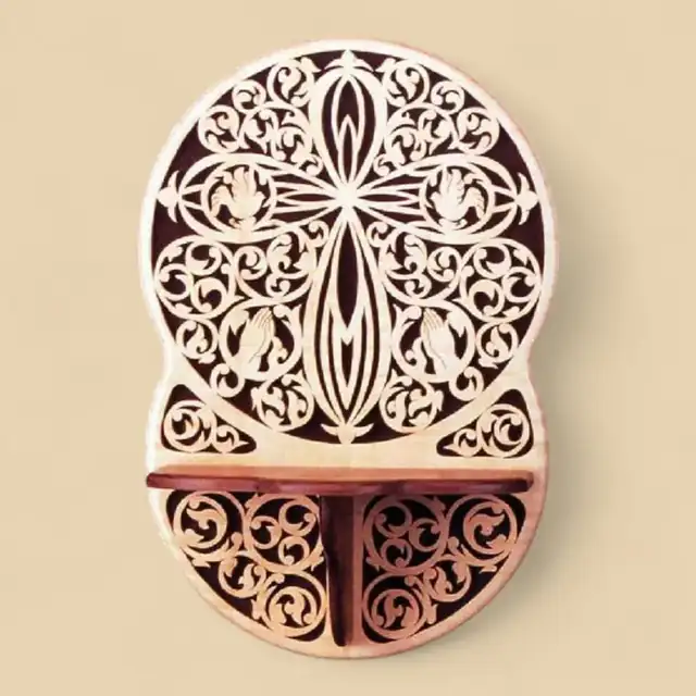 Etagere Murale Croix Bois - création artisanale CREAFAMAX