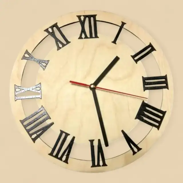 Horloge Murale Chiffres Romains Bois - création artisanale CREAFAMAX