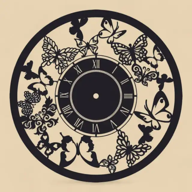 Horloge Murale Silhouettes Bois - création artisanale CREAFAMAX