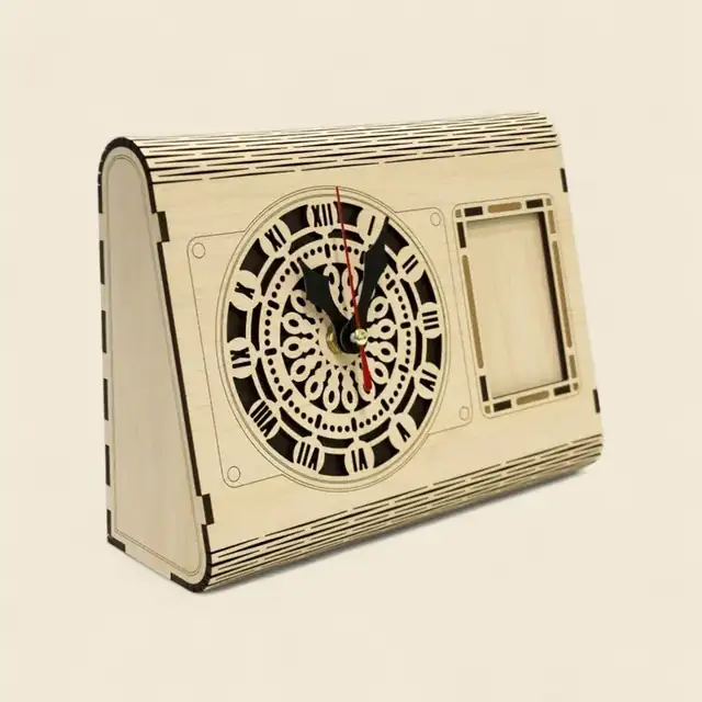 Horloge Photo Table Bois - création artisanale CREAFAMAX