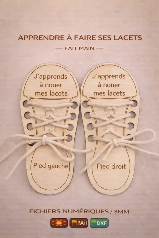 Chaussures Lacage Enfant Bois - création artisanale CREAFAMAX