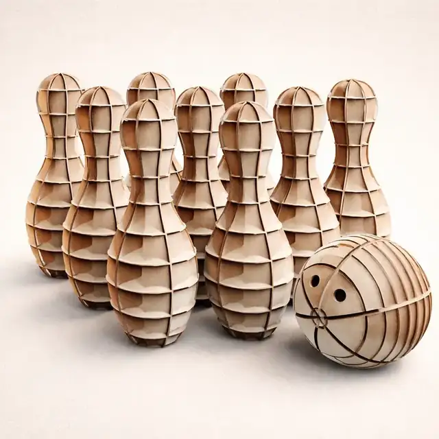 Jeu Bowling Bois - création artisanale CREAFAMAX