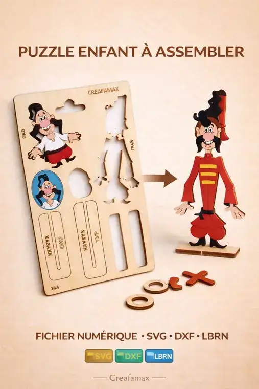 Puzzle Enfant Assemblage Bois - création artisanale CREAFAMAX