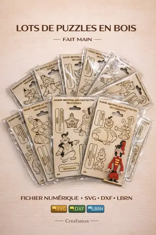 Puzzles Bois Enfants Lot - création artisanale CREAFAMAX