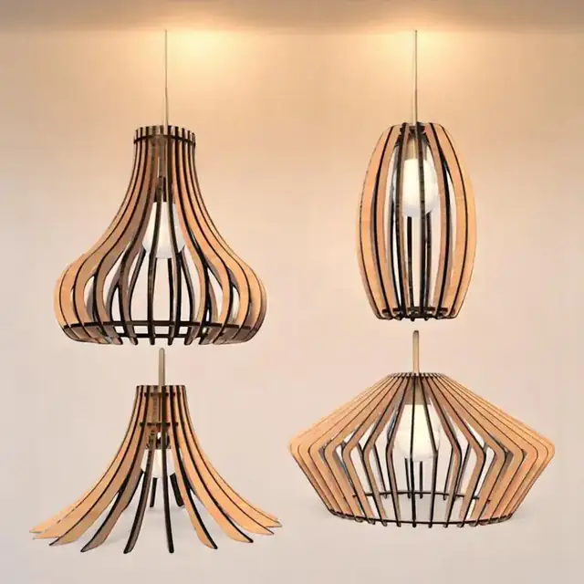 Luminaire Eclats Lumineux Bois - création artisanale CREAFAMAX
