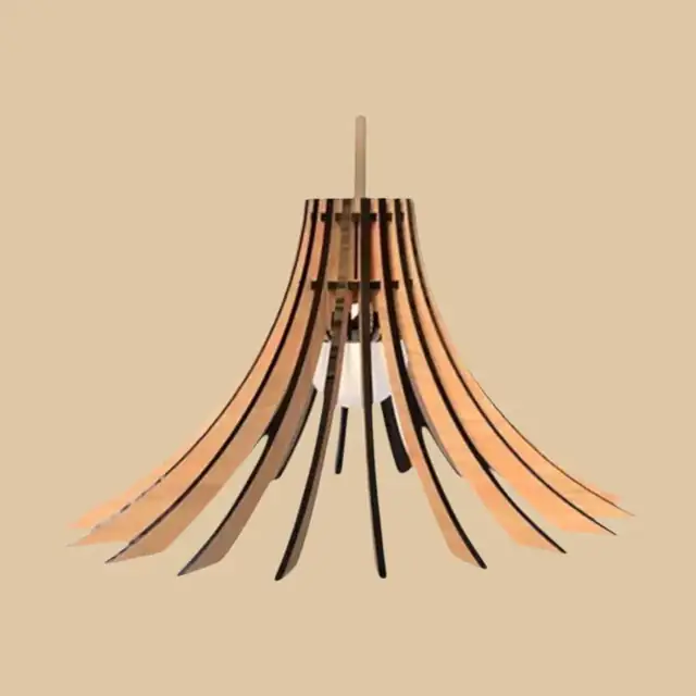Luminaire Fleur Bois - création artisanale CREAFAMAX