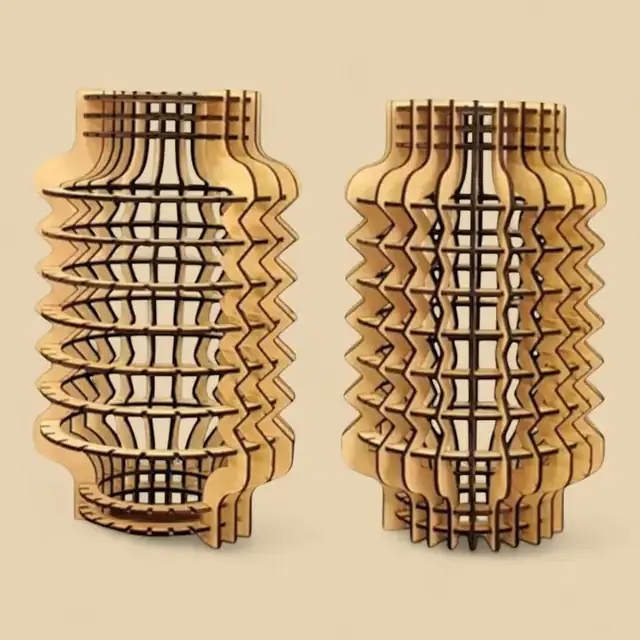 Luminaire Wave Duo Bois - création artisanale CREAFAMAX