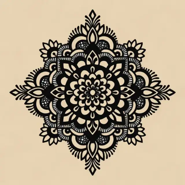 Mandala Noir Ajoure Bois - création artisanale CREAFAMAX