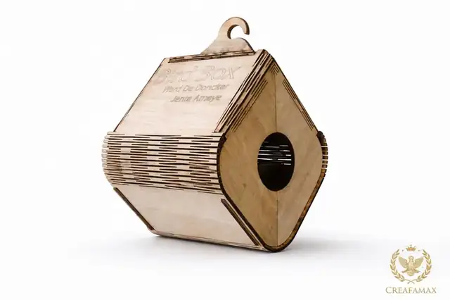 Grand Nichoir Oiseau Bois Suspendu - création artisanale CREAFAMAX