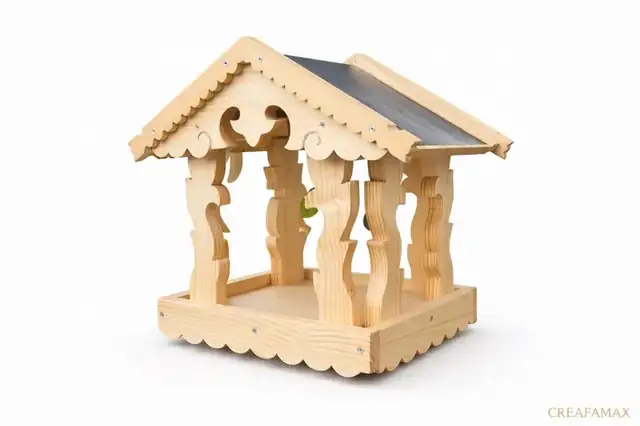 Petit Nichoir Oiseau Bois Suspendu - création artisanale CREAFAMAX