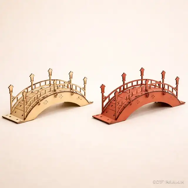 Pont Structure Bois Detaillee - création artisanale CREAFAMAX
