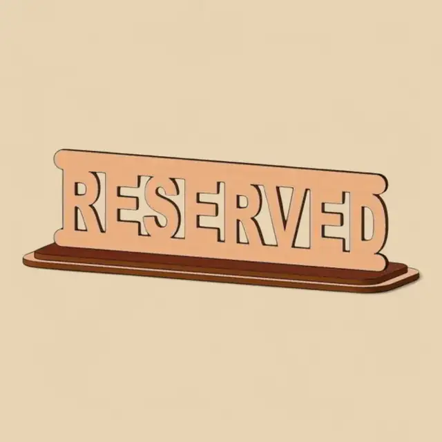 Panneau Reserved Table Bois - création artisanale CREAFAMAX