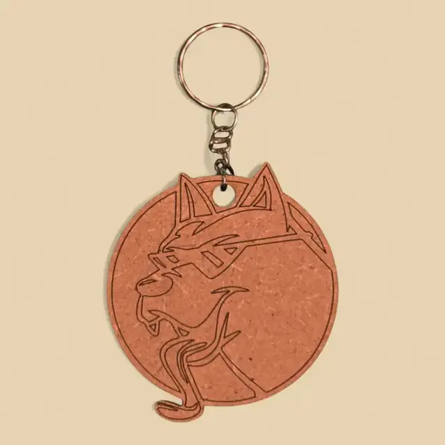 Porte Clé Cerf Rond Bois - création artisanale CREAFAMAX