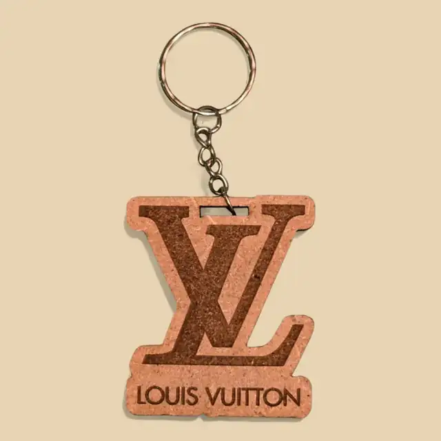 Porte Clé Louis Vuitton Bois - création artisanale CREAFAMAX