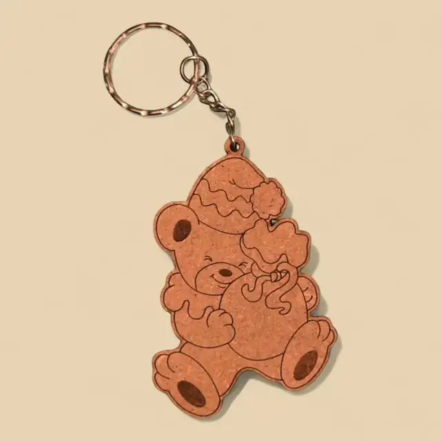 Porte Clé Nuage Bois - création artisanale CREAFAMAX