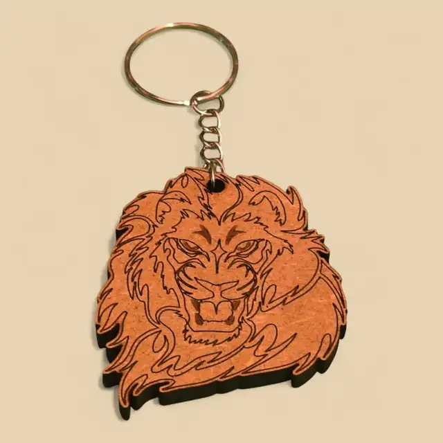 Porte Clé Tigre Bois - création artisanale CREAFAMAX