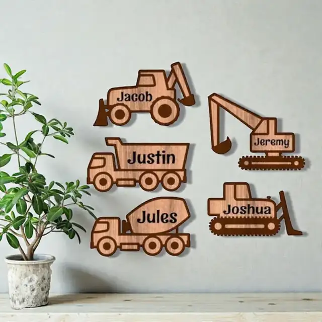 Prénom Chantier Machines Bois - création artisanale CREAFAMAX