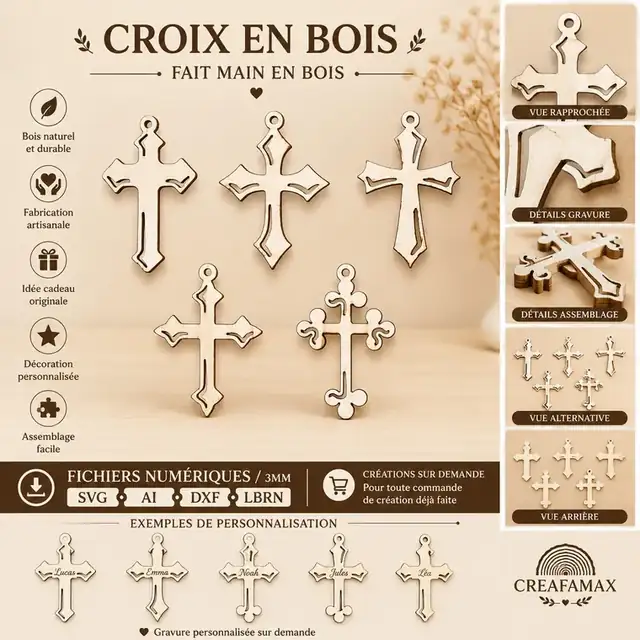Croix Bois Lot - création artisanale CREAFAMAX