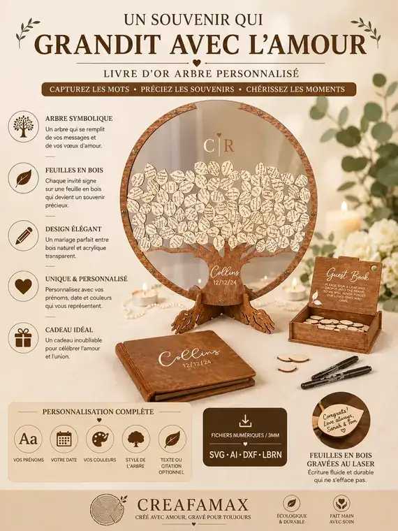 Decoration Amour Cercle Bois - création artisanale CREAFAMAX