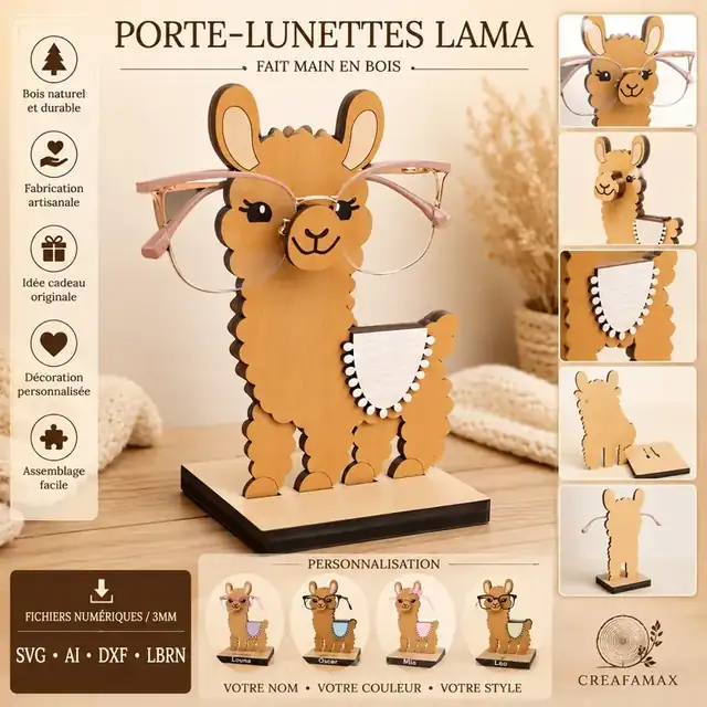 Porte Lunettes Lama Bois - création artisanale CREAFAMAX