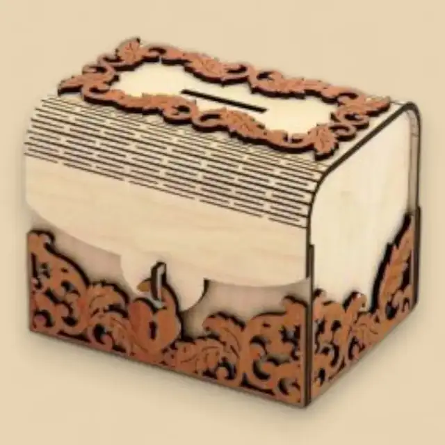 Tirelire Coffret Bois - création artisanale CREAFAMAX