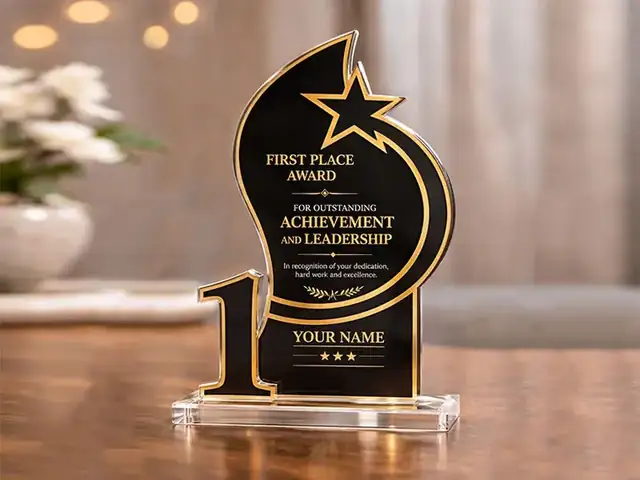 Trophee Premiere Place Acrylique Etoile - création artisanale CREAFAMAX