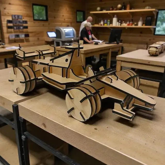 Formule 1 Bois Atelier Vue 4 - création artisanale CREAFAMAX