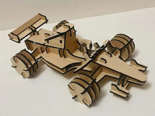 Formule 1 Bois Vue Dessus - création artisanale CREAFAMAX