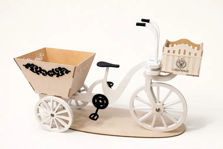 Velo Corbeille Bois Maquette - création artisanale CREAFAMAX