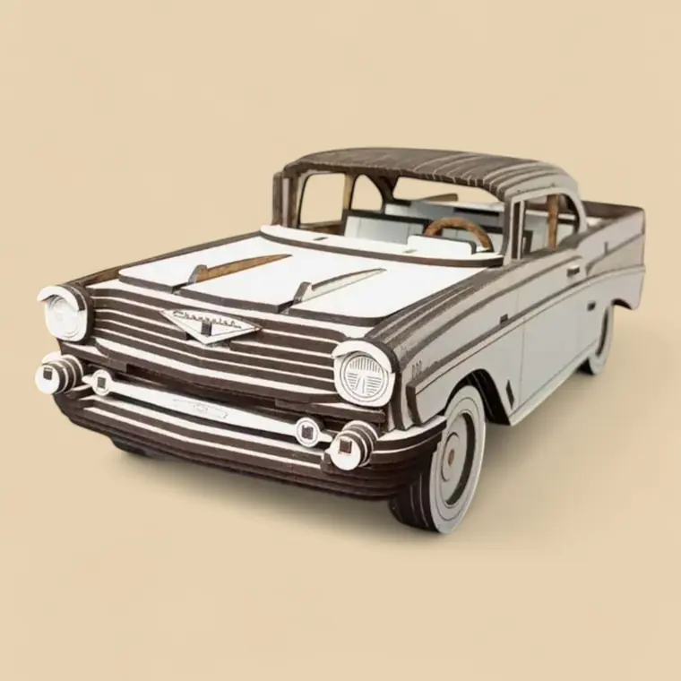 Voiture Belair Bois Maquette - création artisanale CREAFAMAX