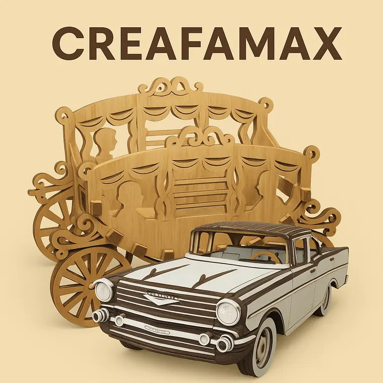 Voiture Classique Bois Pont Maquette - création artisanale CREAFAMAX