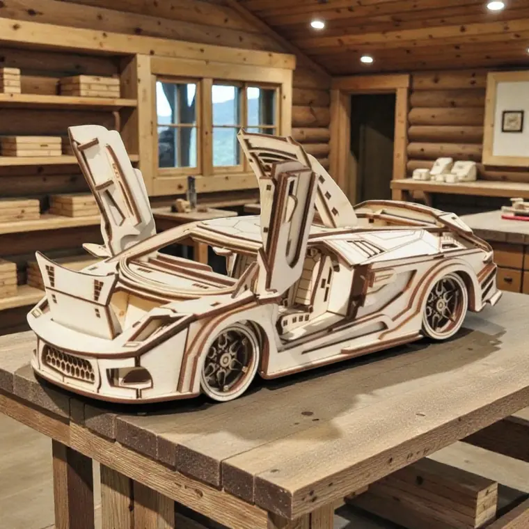 Voiture Supercar Bois Atelier - création artisanale CREAFAMAX